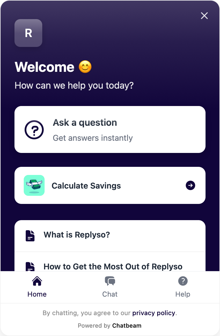 Chatbeam Chat Interface