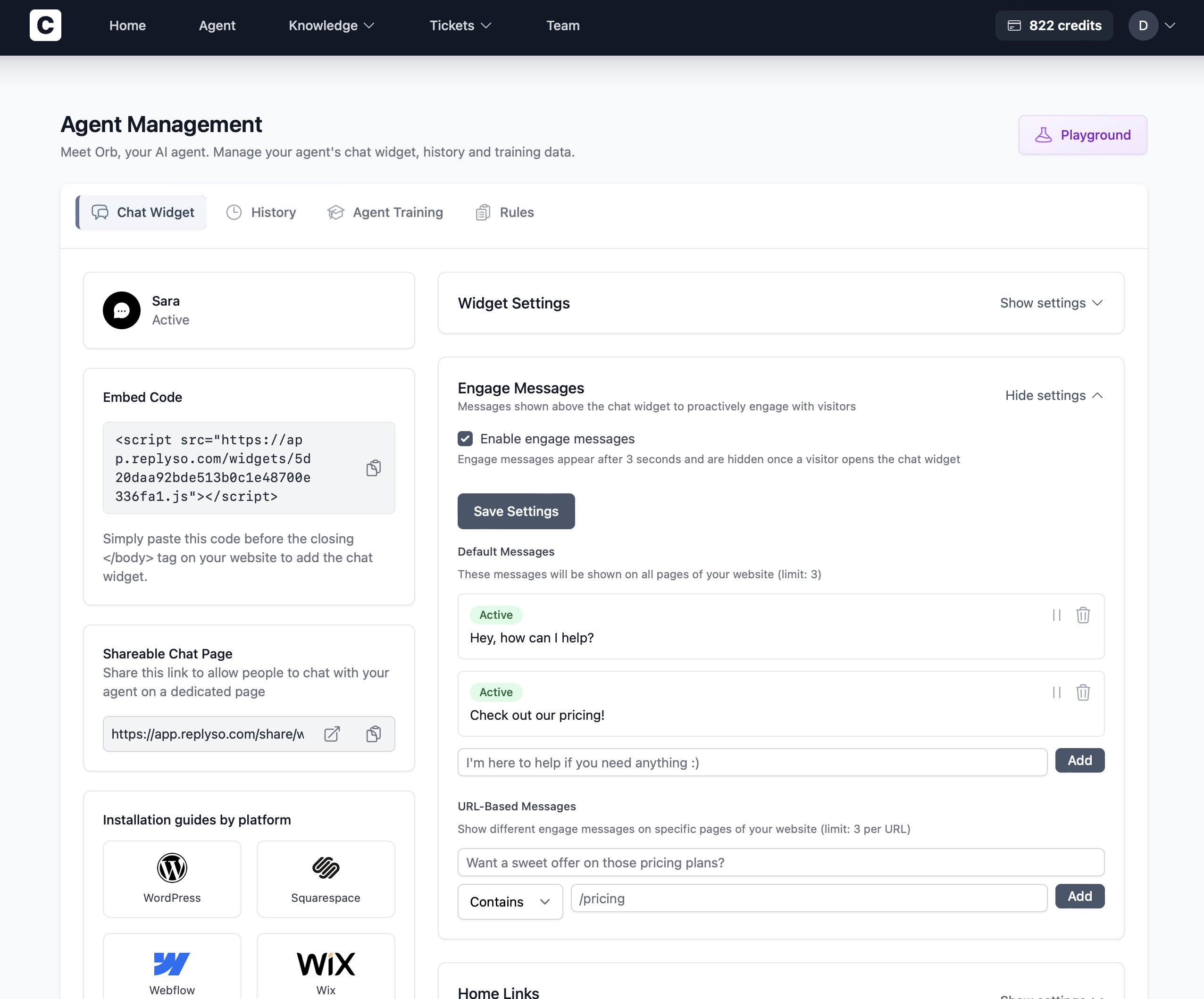 Chatbeam Agent Management